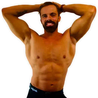 Photo of shirtless Lucky Ladd Gabriel