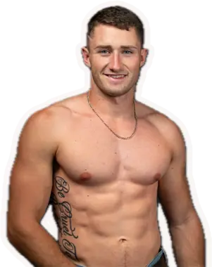 Photo of shirtless Lucky Ladd Joel Melbourne