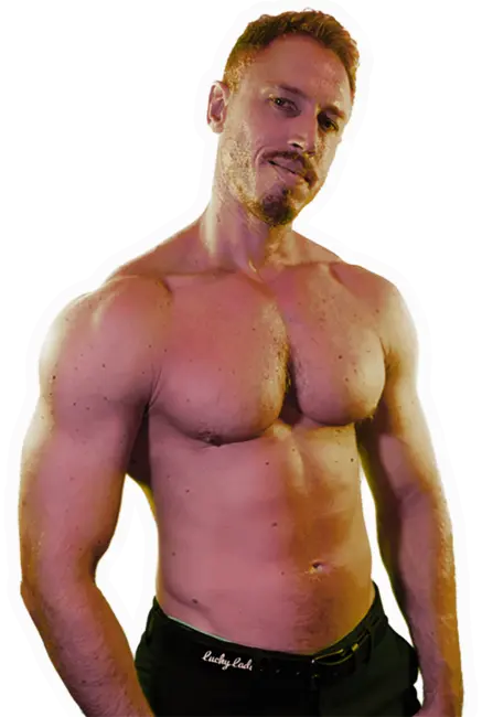 Large photo of shirtless LuckyLadd Adam