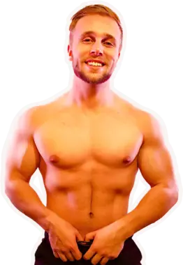 Photo of shirtless Lucky Ladd Reece