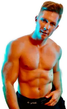 Photo of shirtless Lucky Ladd Joshua