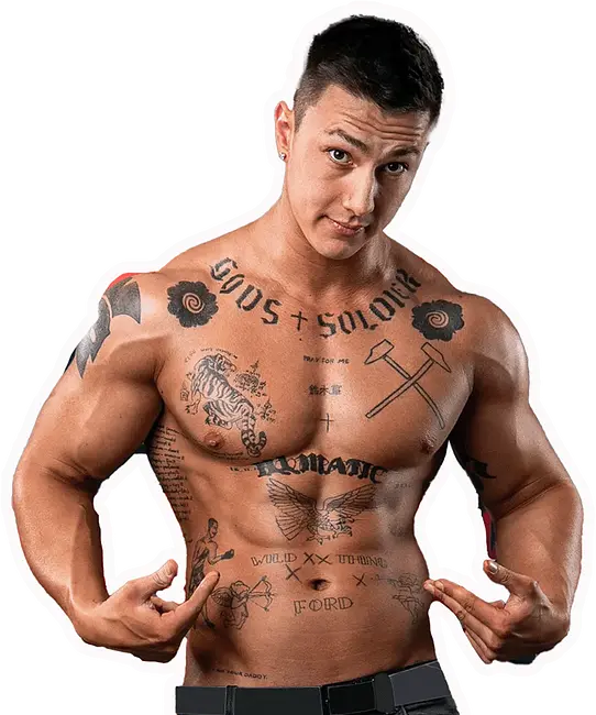 Large photo of shirtless LuckyLadd Dirk Diggler