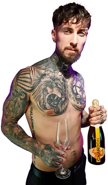 Photo of shirtless Lucky Ladd Tommy 