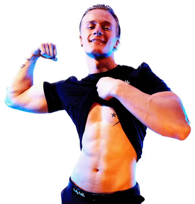 Large photo of shirtless LuckyLadd Tom