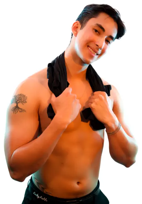 Large photo of shirtless LuckyLadd Tomas