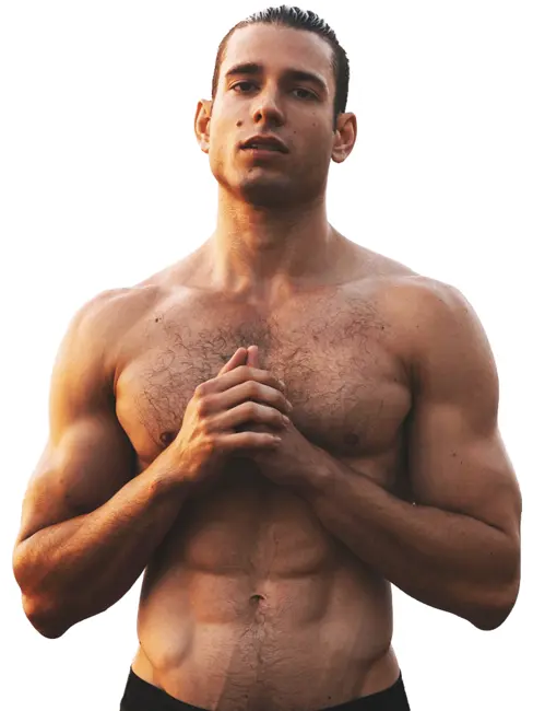 Large photo of shirtless LuckyLadd Anthony