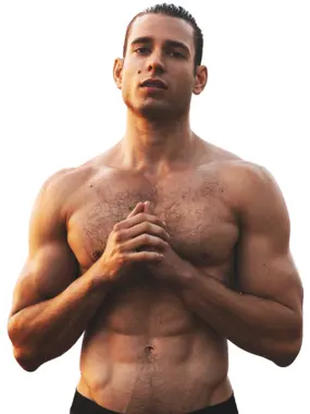 Photo of shirtless Lucky Ladd Anthony