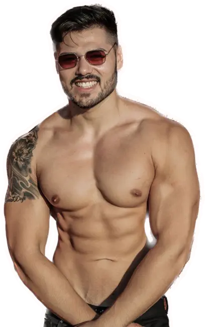 Large photo of shirtless LuckyLadd Tito