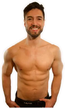 Photo of shirtless Lucky Ladd Jorge